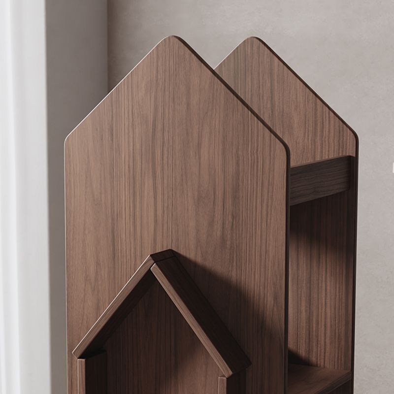 Modern Style Open Back Bookshelf Wooden Vertical Bookcase with Rectangular Shelves