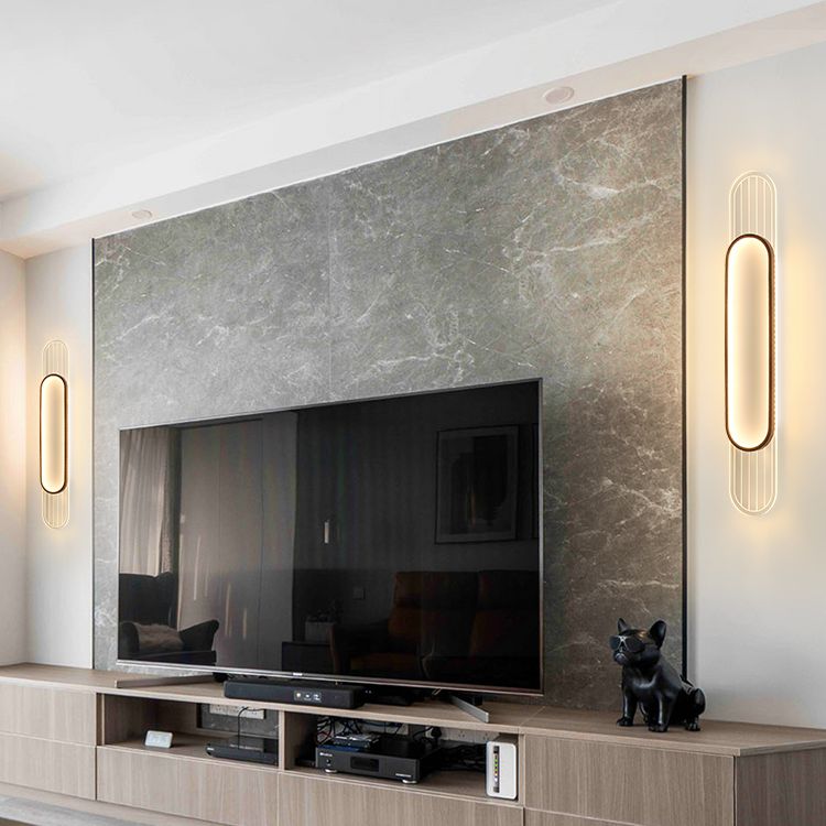 Houten eigentijdse muur sconce 1-licht ovale wand gemonteerde verlichting voor slaapkamer