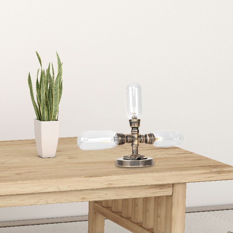 Bronze âgé de 3 ampoules LED LEMPEUR AMBER INDUSTRIE