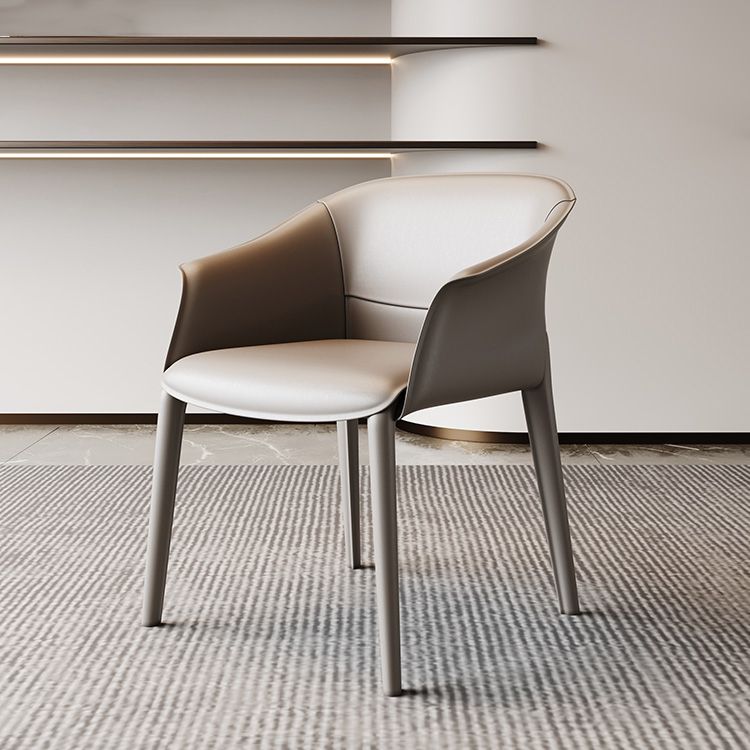 Chaise de salle à manger contemporaine en métal, finition métallique, chaise de salle à manger à dossier solide