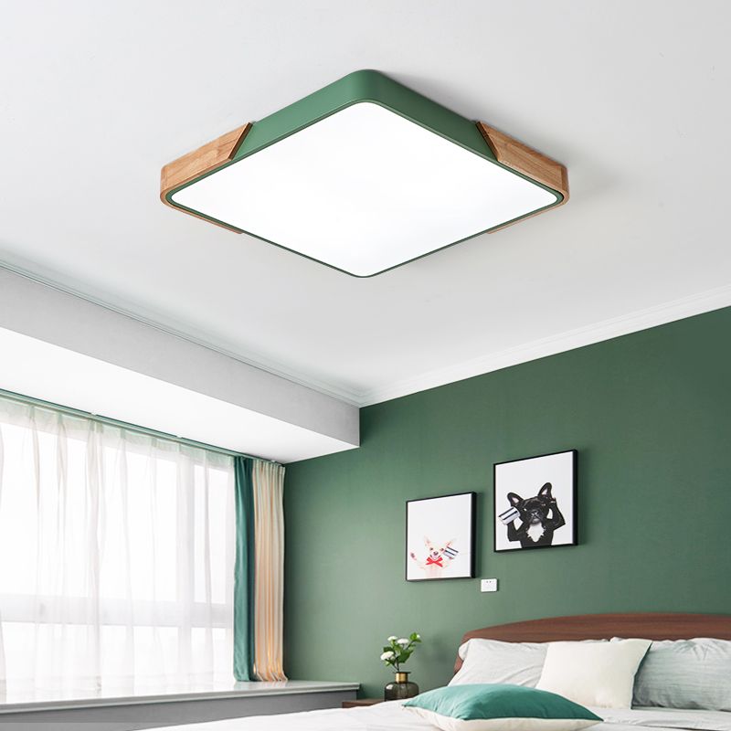 Lámparas de techo de montaje empotrado cuadradas de 1 luz, luz empotrada LED de metal moderno