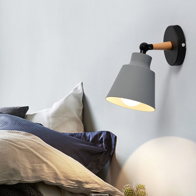 Modernism Macaron Metal Wall Light Wood Lighting for Foyer Home
