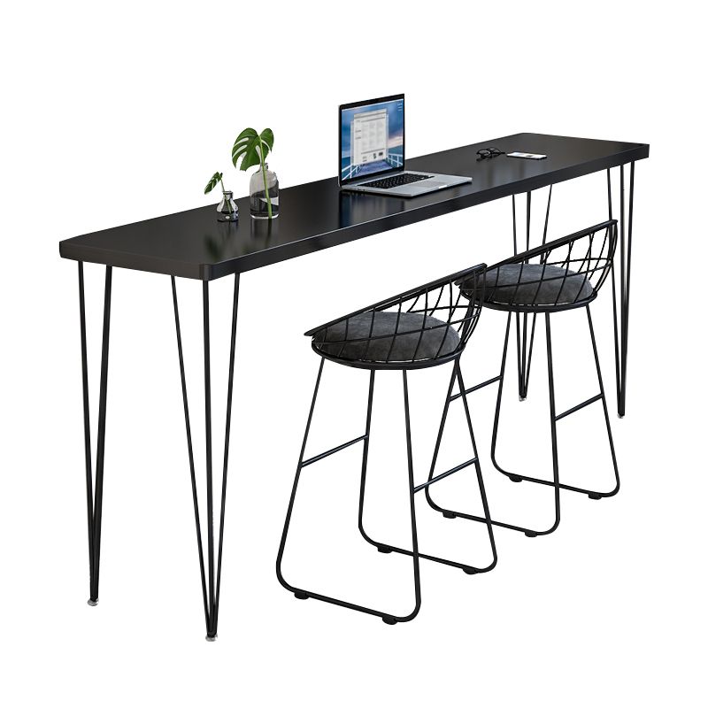 Wood Bar Dining Table Modern Rectangle Bar Table with Four Legs base for Dining Room