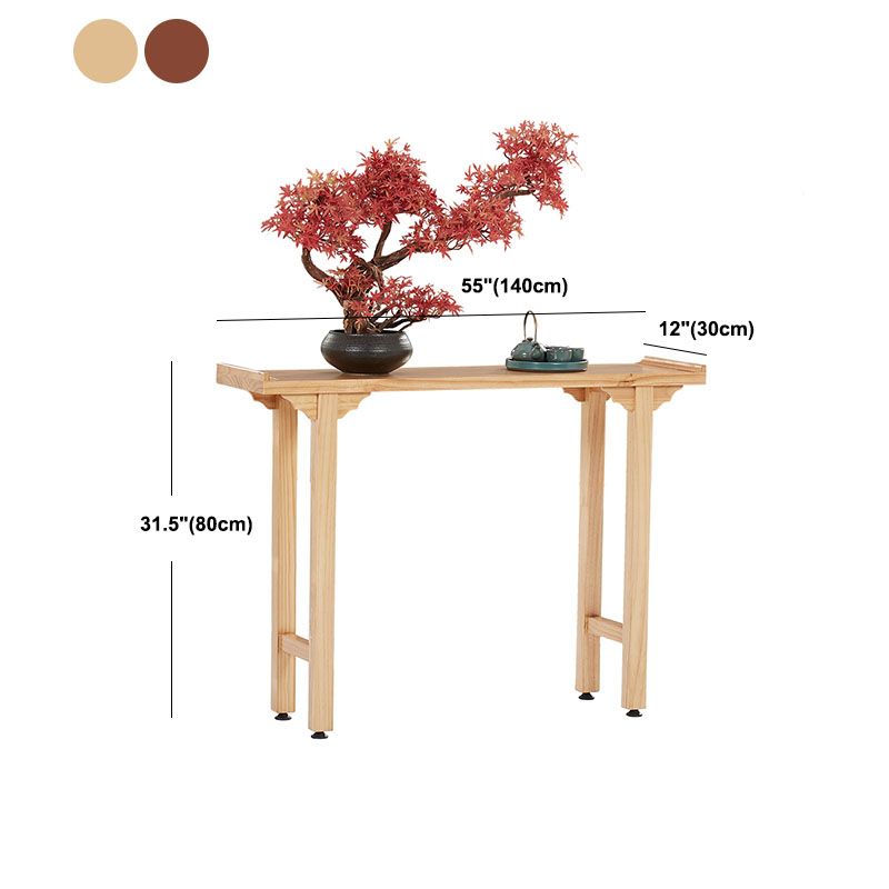 Wood Console Table Mid-Century Modern Rectangle Accent Table for Hall