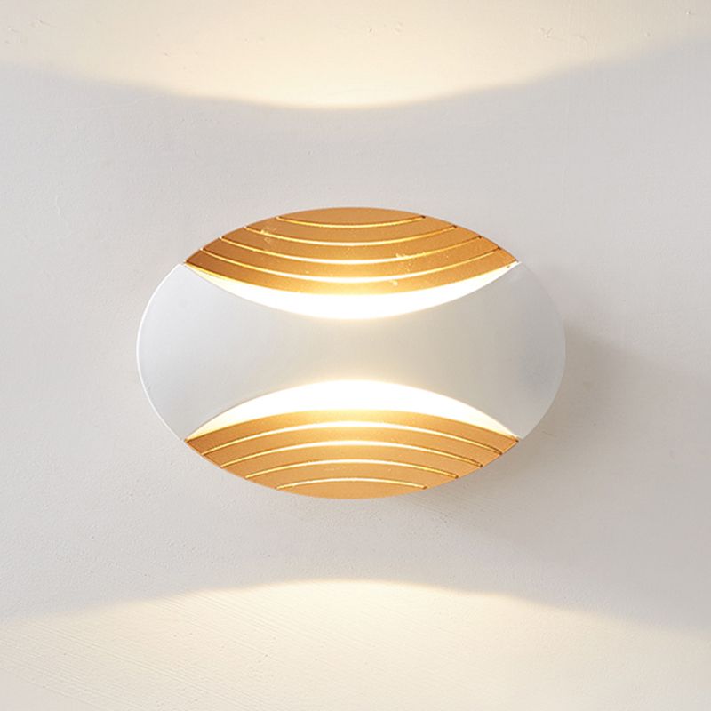 Moderner Stil ovaler Wandmontage Lampe Metall 2 Leuchten Wandmontierte Beleuchtung
