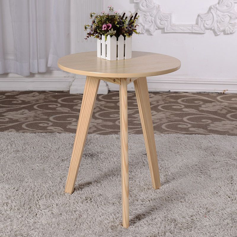 3 Legs Natural / White / Black Wooden Round Top Coffee Table