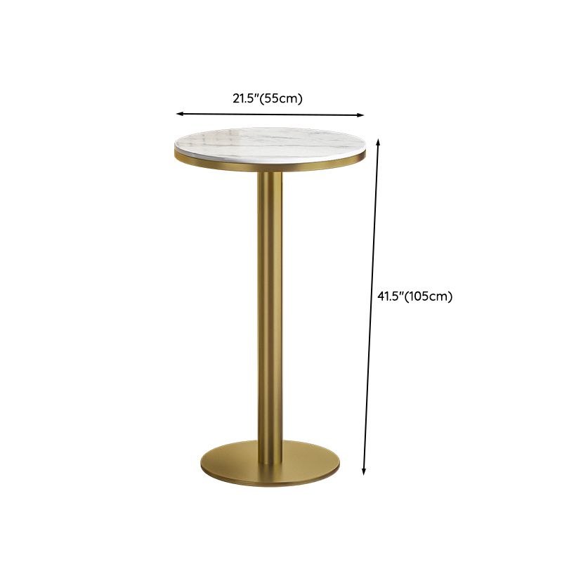 Modern Style Bar Table Set 1/3 Pieces Round Stone Bar table with Upholstered Stools