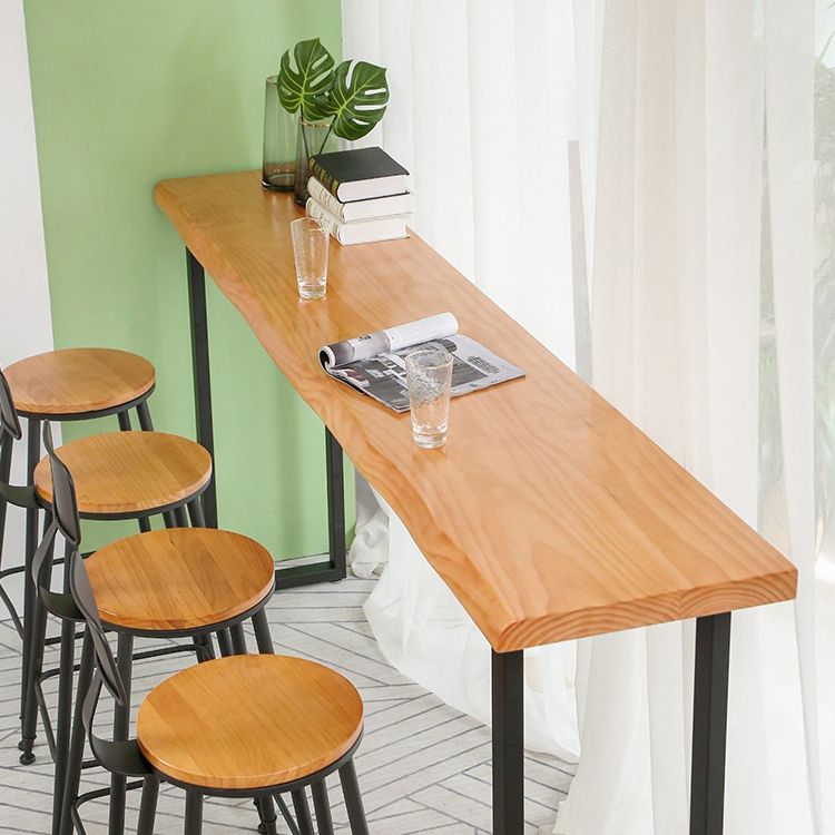 Rectangle Bar Dining Table Contemporary Bar Table with Black Sled Base