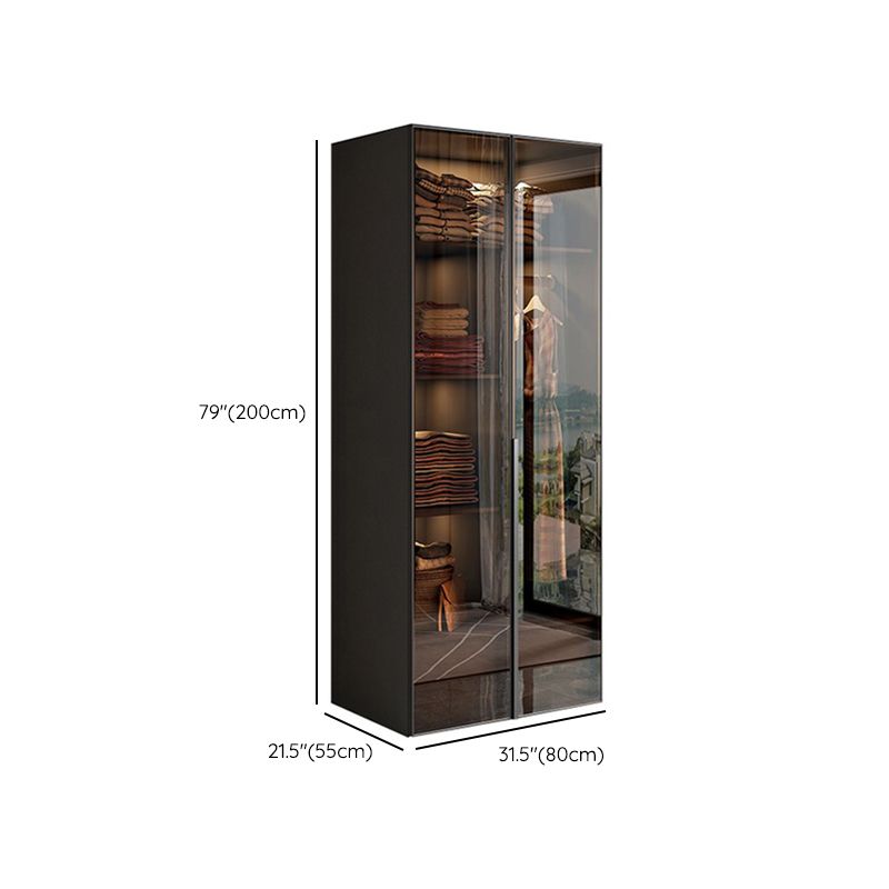 Modern Style Glass Wardrobe Bedroom Wardrobe Closet with Soft Close Door