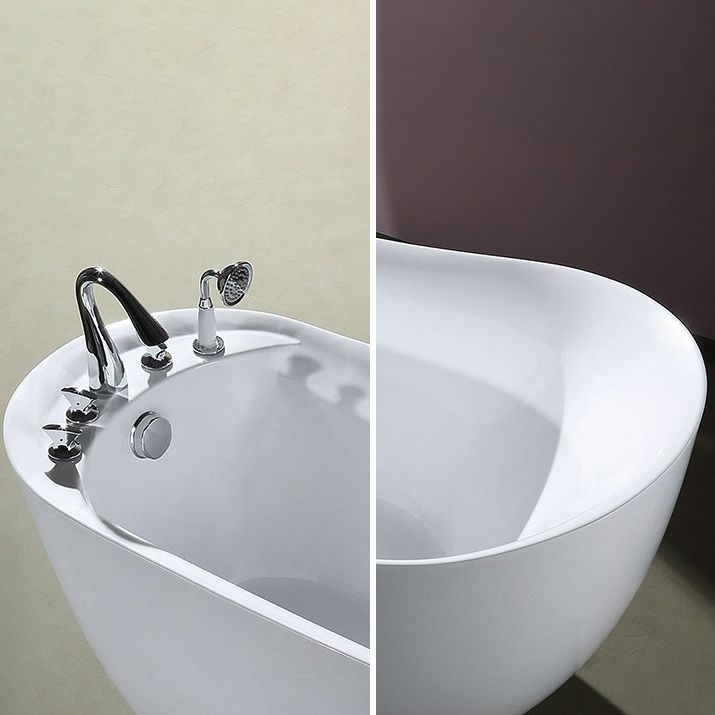 Acrylic Soaking Bathtub White Freestanding Bath for Bathroom