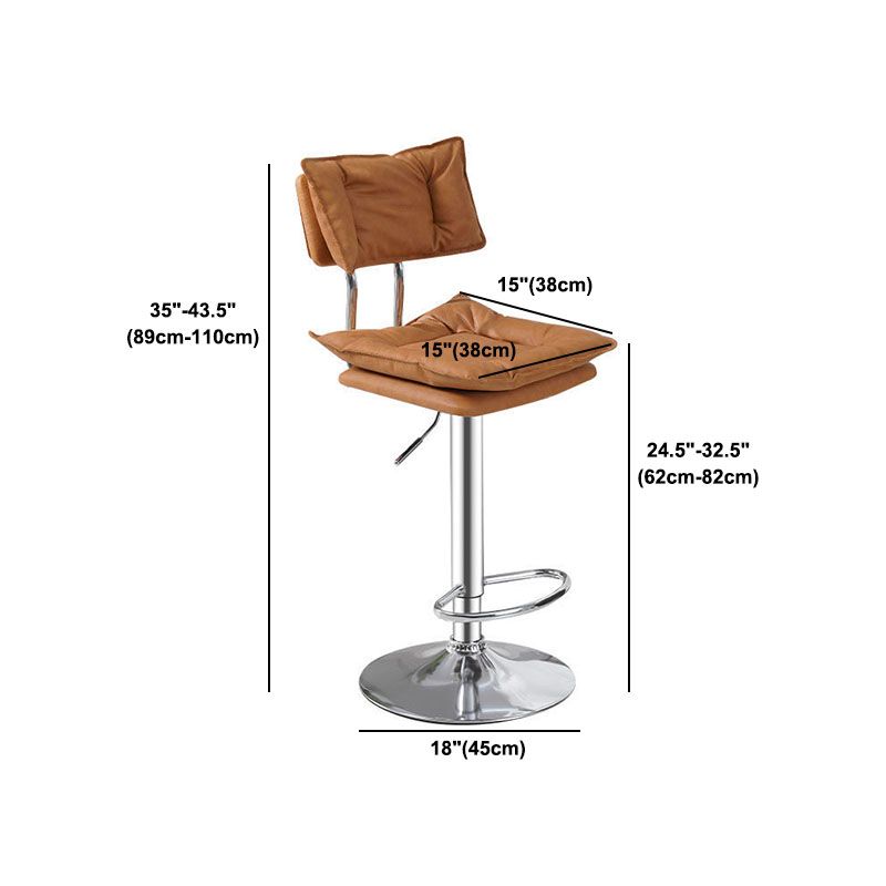 Scandinavian Metal Barstool Fabric Counter Stool with Chrome Base