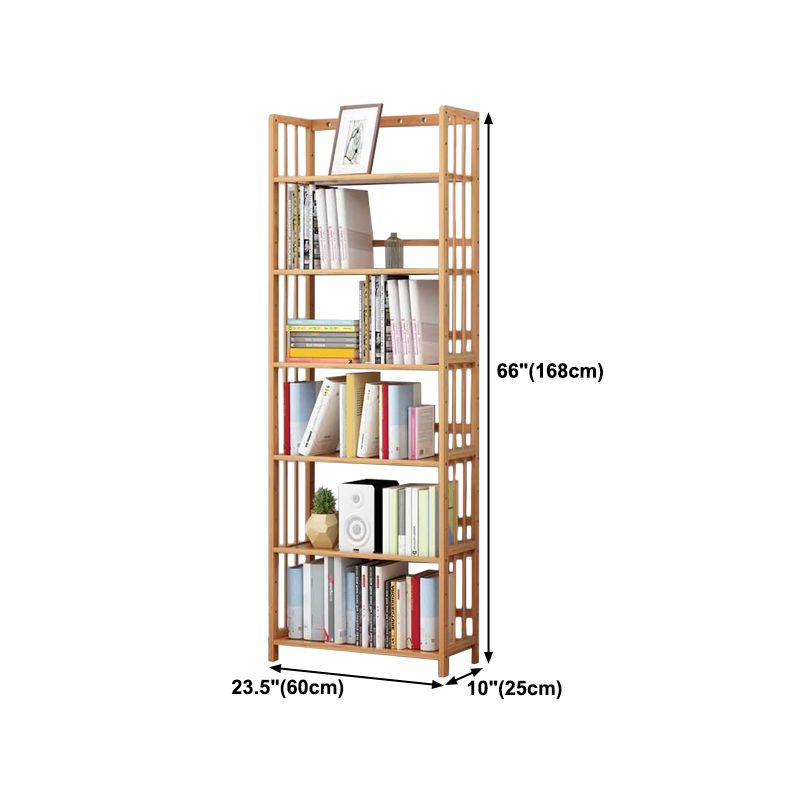 Manufactured Wood Etagere Bookshelf Natural Modern Open Bookcase for Classroom