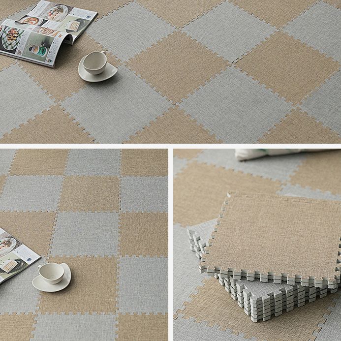 Carpet Tile Fade Resistant Non-Skid Solid Color Interlocking Carpet Tile Living Room