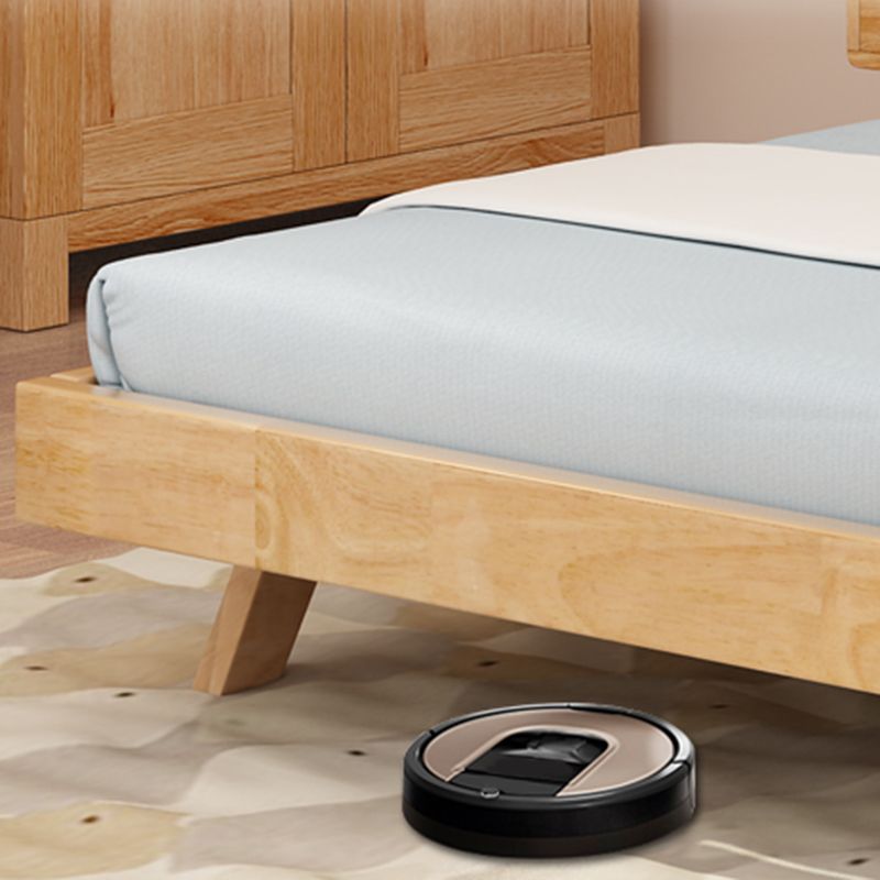 Contemporary Wooden Standard Bed, Upholstered Headboard Bed Frame