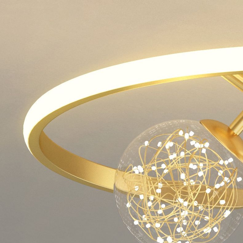 Simplicità contemporanea Circoli Lampada soffitto trasparente Globo Globo LED Light Light Cioncent Light per camera da letto