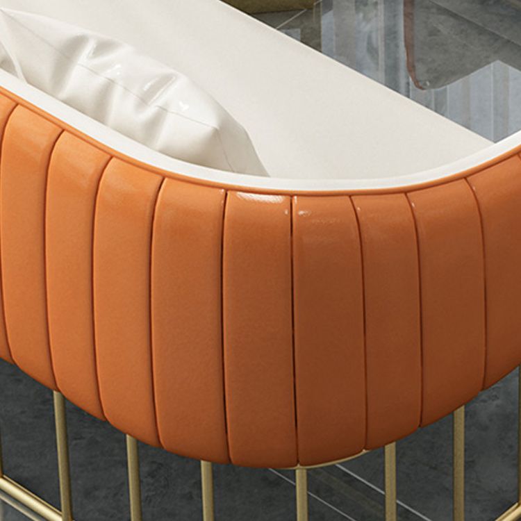 Faux Leather Tuxedo Arm Sofa Stain Resistant Sofa for Living Room