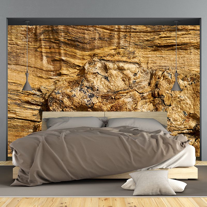 Customized Industrial Wood Grain Mural Mildew Resistant Decorative Wall Art