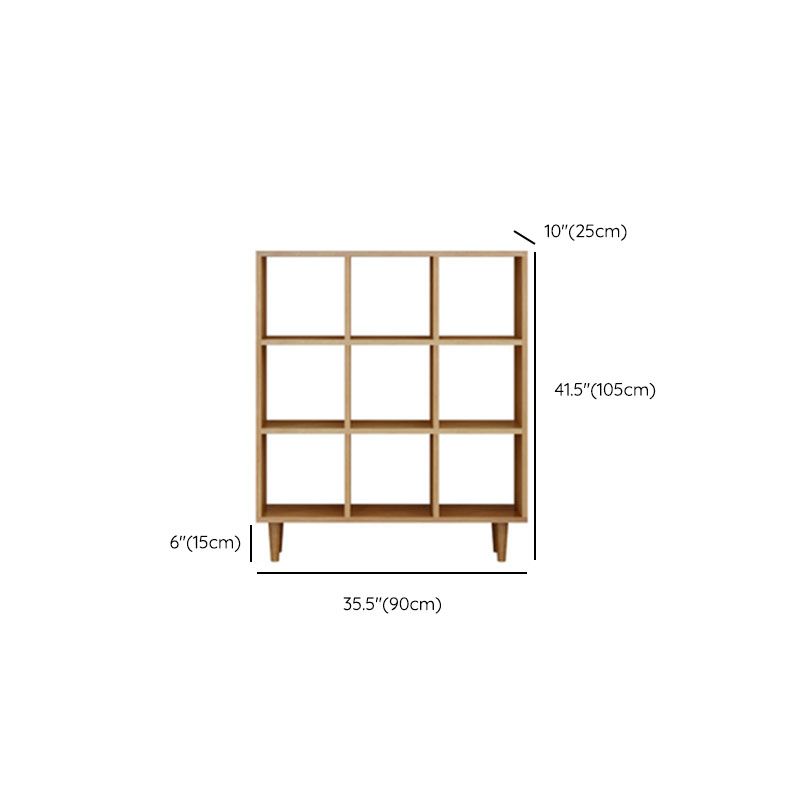 Modern Style Open Back Bookshelf Solid Wood Bookcase with Shelves