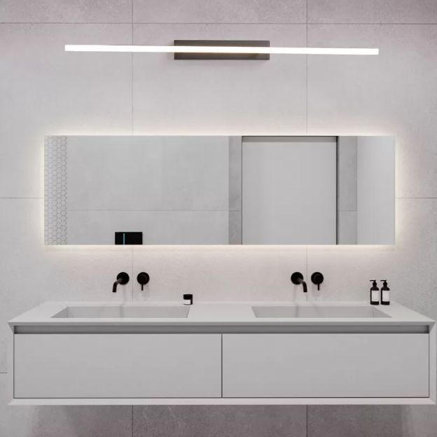 Black LED Linear Wall Sconce in Modern Luxury Style Aluminium Wall Lamp with Acrylic Shade