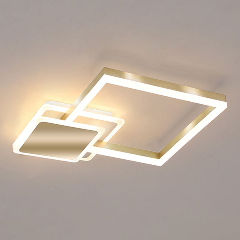 Gold Simplicity Lighting Fixture LED Flush Mounted Ceiling Lights with Acrylic Shade