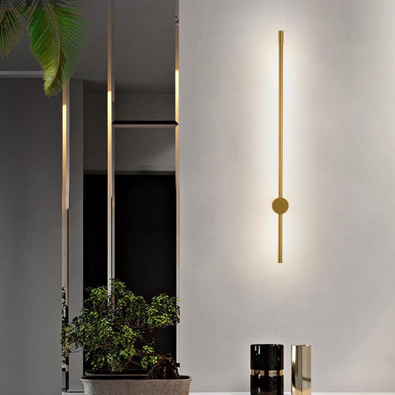 Forma de pared de metal de forma lineal estilo moderno de pared de 2 luces de luz de pared