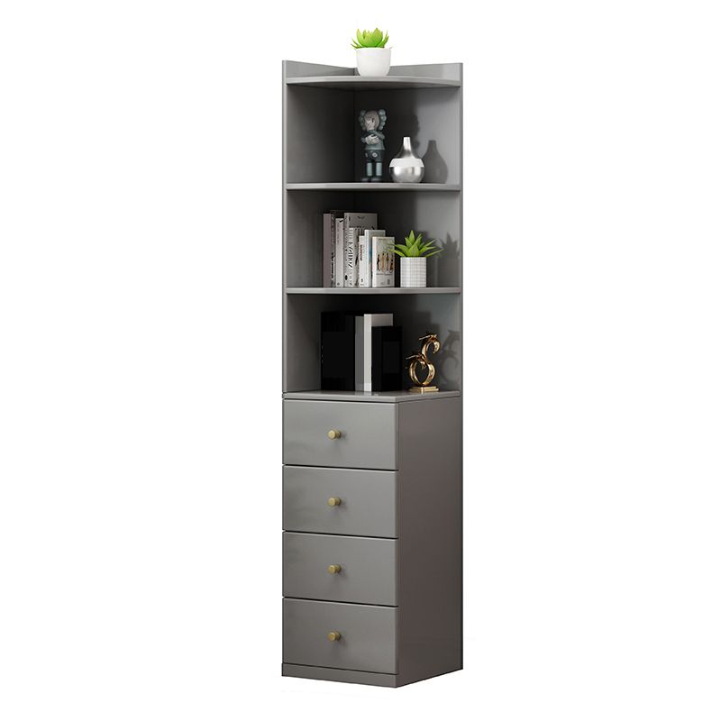 73.23"Tall 4- Drawer Corner Chest, Wooden Accent Chest with Shelves