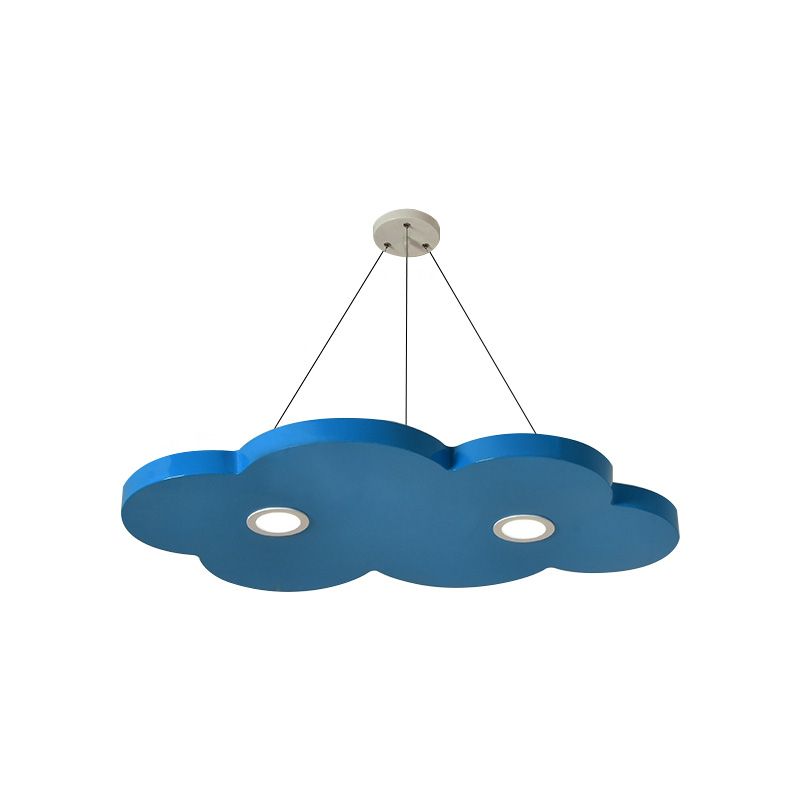 Cartoon Style Cloud Chandelier Lighting Metallic 12.5"/19.5" W LED Living Room Pendant Lamp in Yellow/Orange