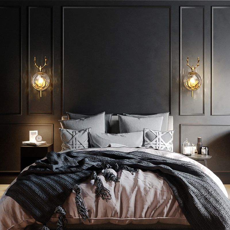 Ball Wall Mounted Lamps Modern Style Glass 1 Light Wall Lighting Ideas