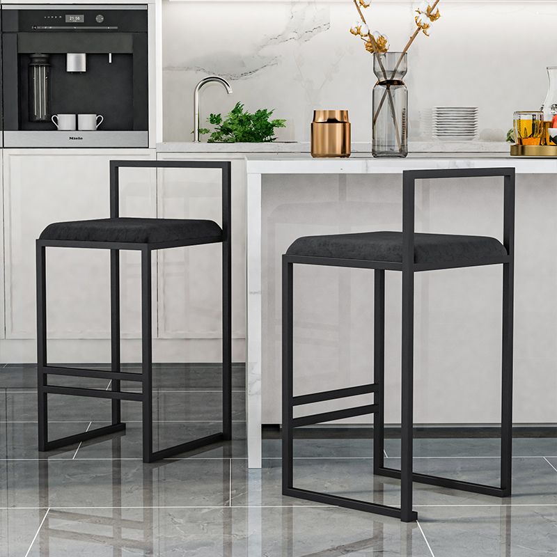 Modern Jewelry Shop Velvet Counter Stools Matte Finish Footrest Barstool