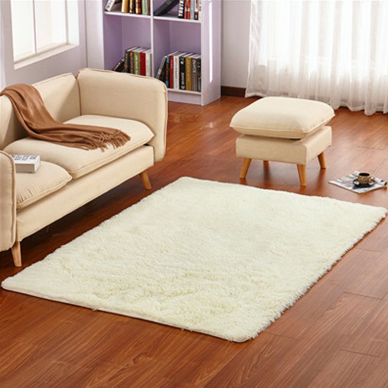 Simple Multi Color Plain Rug Cotton Comfort Area Carpet Non-Slip Backing Pet Friendly Rug for Bedroom