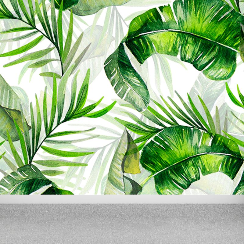 Tropical Teenagers Mural Decal Natural Botanical Scenery Pastel Color Wall Decor