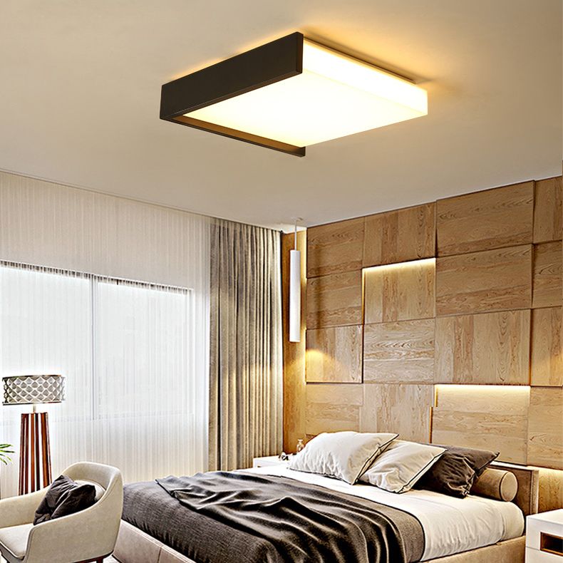 Neue moderne quadratische LED-Unterputzleuchte mit 1 Licht und Acryl für die Deckenmontage im Wohnzimmer