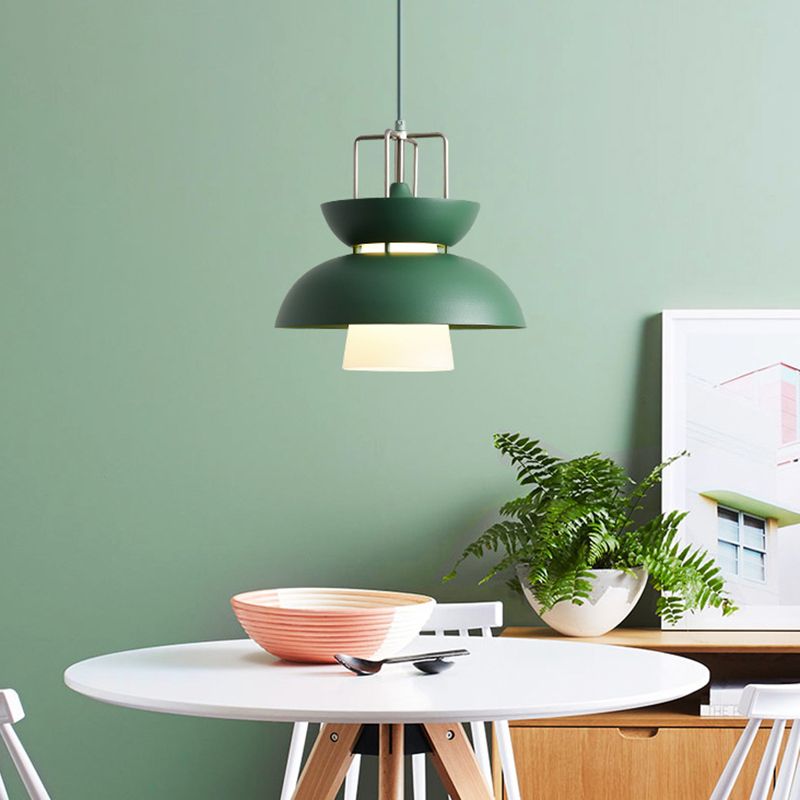 1 lichte kom licht hangers macaron aluminium hanglampen met hangende koord voor restaurant