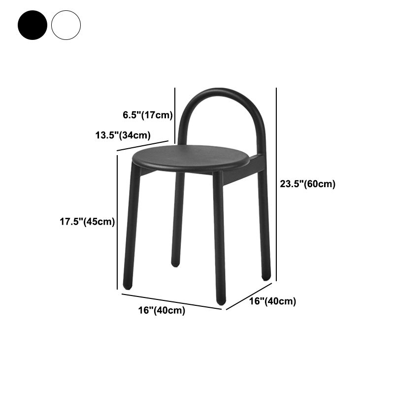 Industrial Circular Wood Top Barstool Metal 4 Legs Bar Stool for Living Room