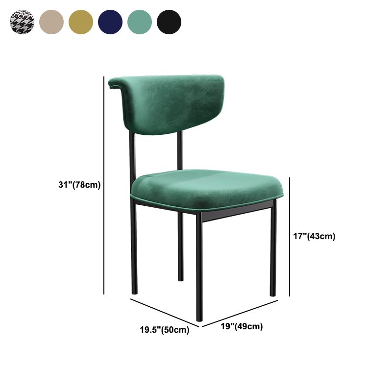 Black Iron Frame Dining Chairs Modern Armless Open Back Dining Side Chair