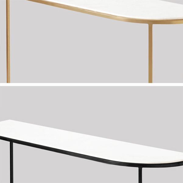 31.5-inch Tall Modern Console Table Half Moon Accent Table for Hall
