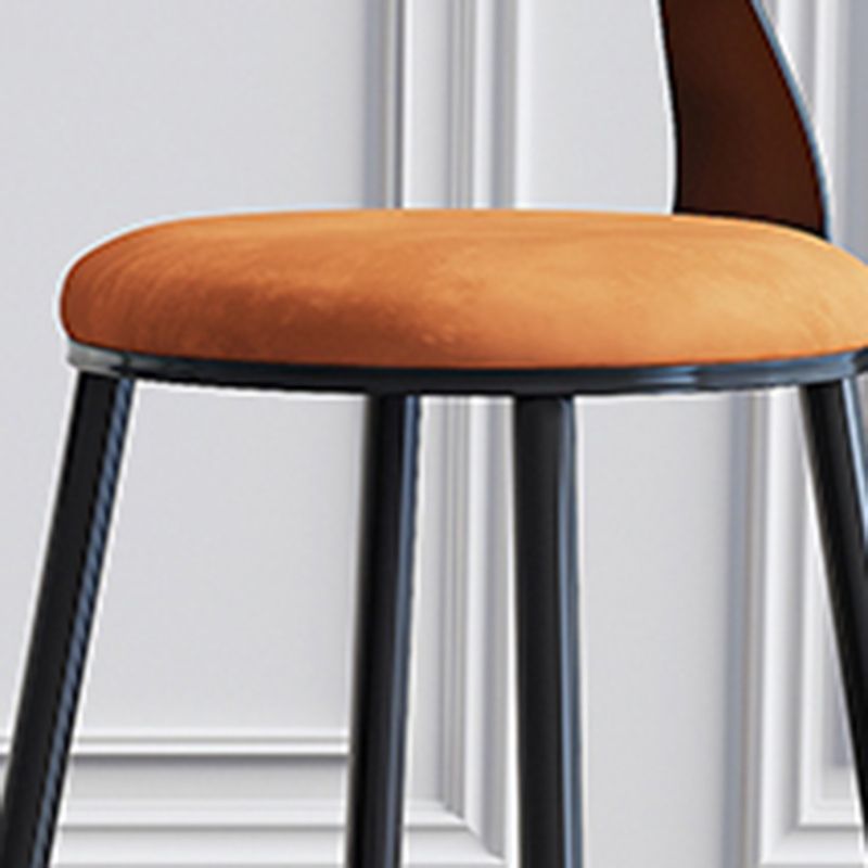 Modern Armless Backrest Counter Stool Steel Kitchen Bar Stool with Cushion and Pedal
