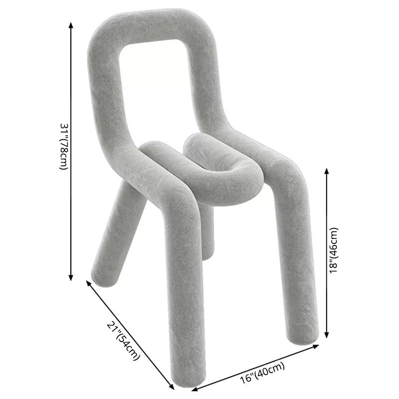 Samt-Designer-Wohnzimmer-Beistellstuhl, farbenfroher offener Esszimmerstuhl