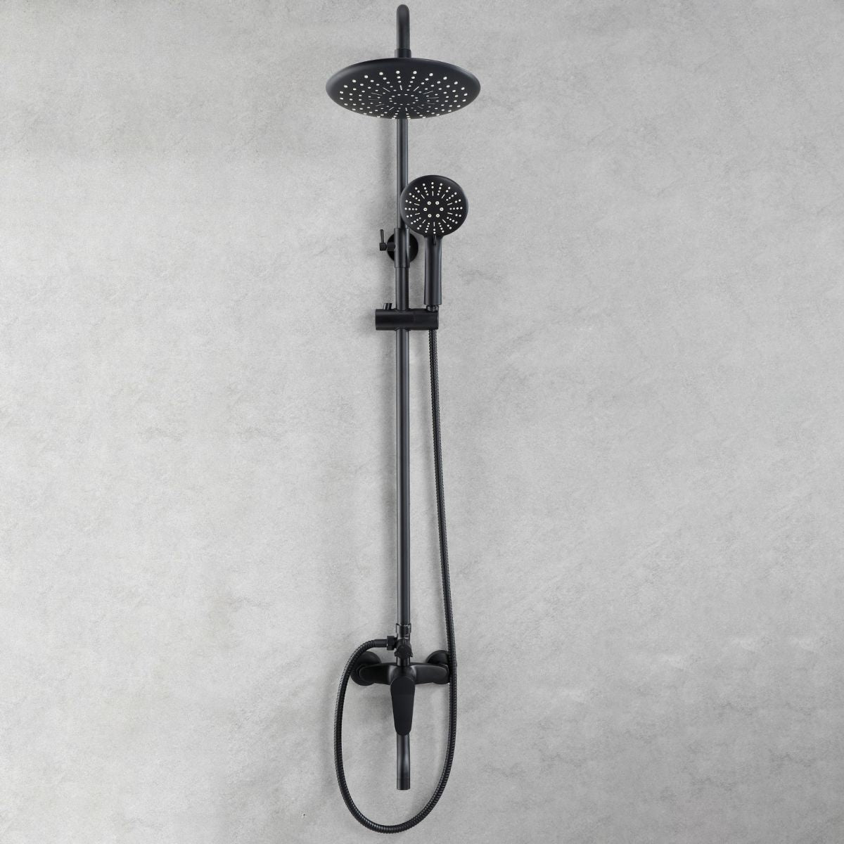 Modern Black Shower System Rain Massage Jet Lever Handle  Shower Trim