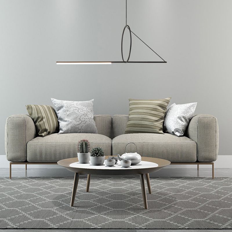 Geometric Island Lighting Fixtures Modern Chandelier Metal 1 Light Island Lamps in Black