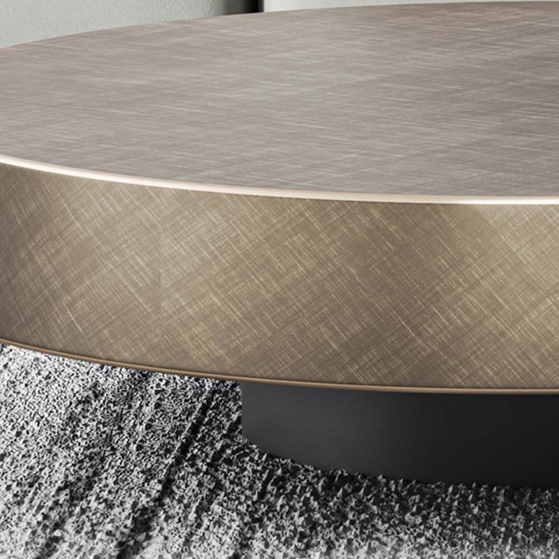 Modern Stainless Steel Solid Coffee Table Round Cocktail Table in Brass/Black