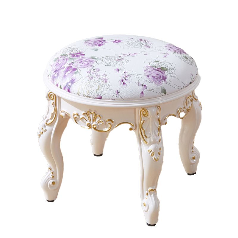 PU Leather Ottoman Pure Color Carving Water Resistant Glam Standard Ottoman