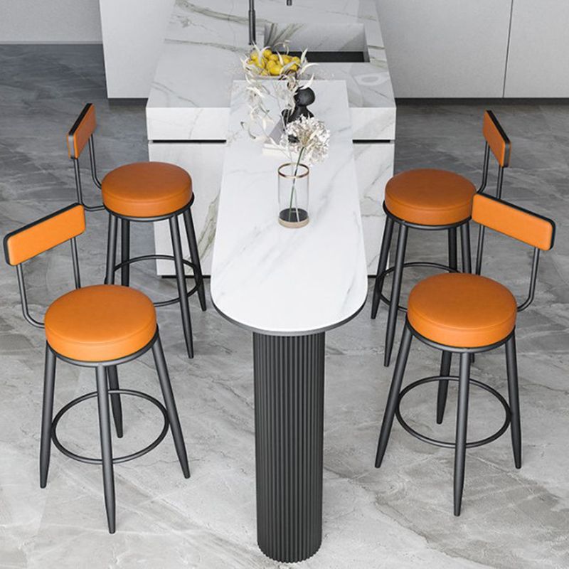 Nordic Simple Bar Table Stone Top Free Form Top Bistro Table for Restaurant
