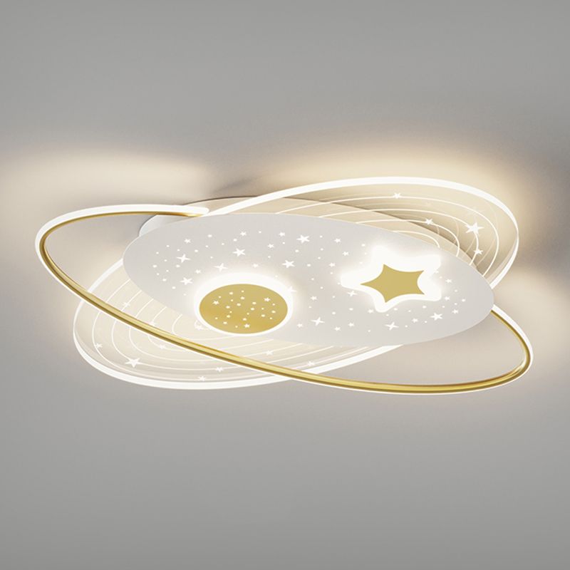 Plafonnier LED de forme ovale en fer moderne, 4 lumières, montage encastré pour chambre à coucher