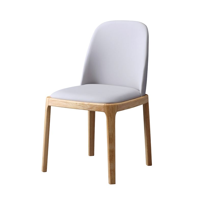 Chaise d'appoint scandinave avec dossier Parsons, chaise de salle à manger sans accoudoirs en bois