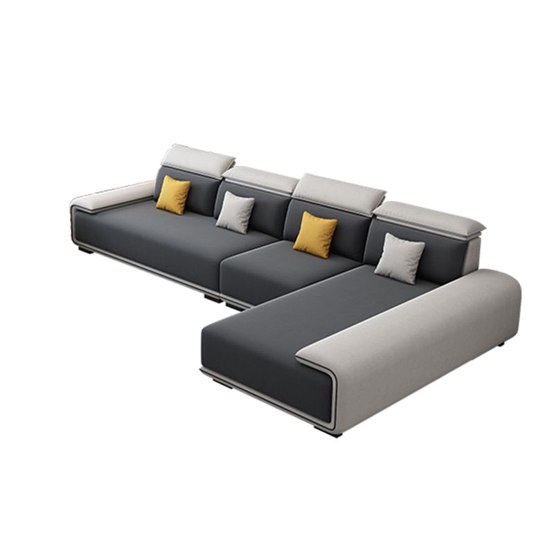 30.3"H Modern Faux Leather Square Arm Sofa & Chaise for Living Room