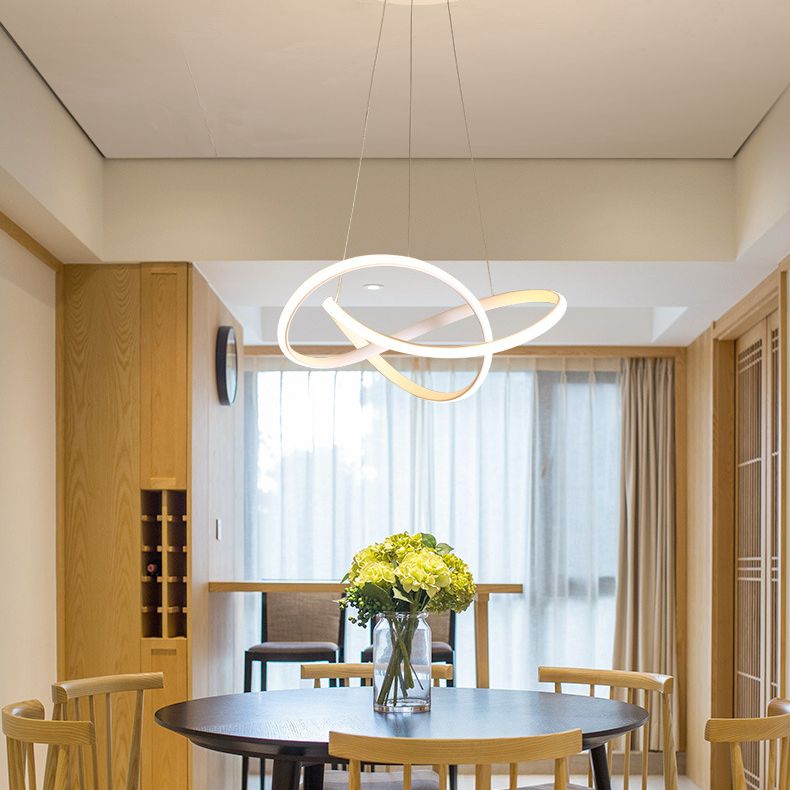 Modern Twist Suspended Lighting Fixture Metallic Pendant Lighting Fixtures for Restaurant