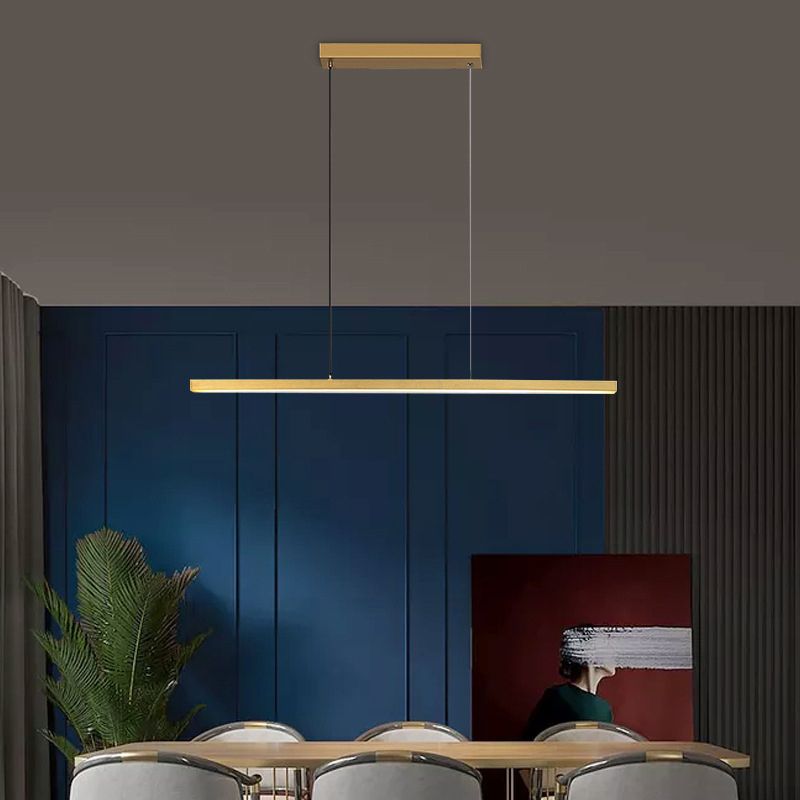 1 Light Modern Style LED Island Light Minimalism Linear Hanging Lighting Fixture
