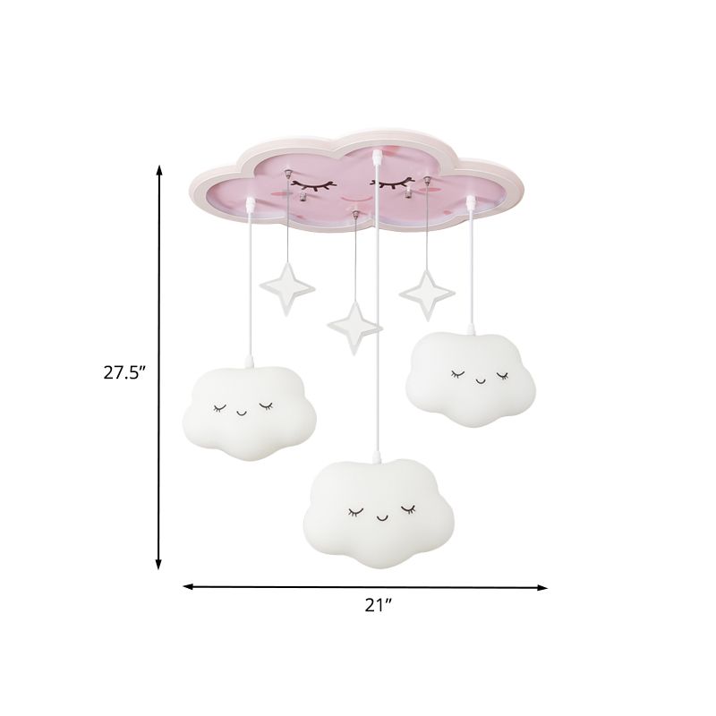 Kinder süße Traum Wolke Decke Licht Acryl Kinder Schlafzimmer LED Flush montiert Licht mit Drapieren in Weiß