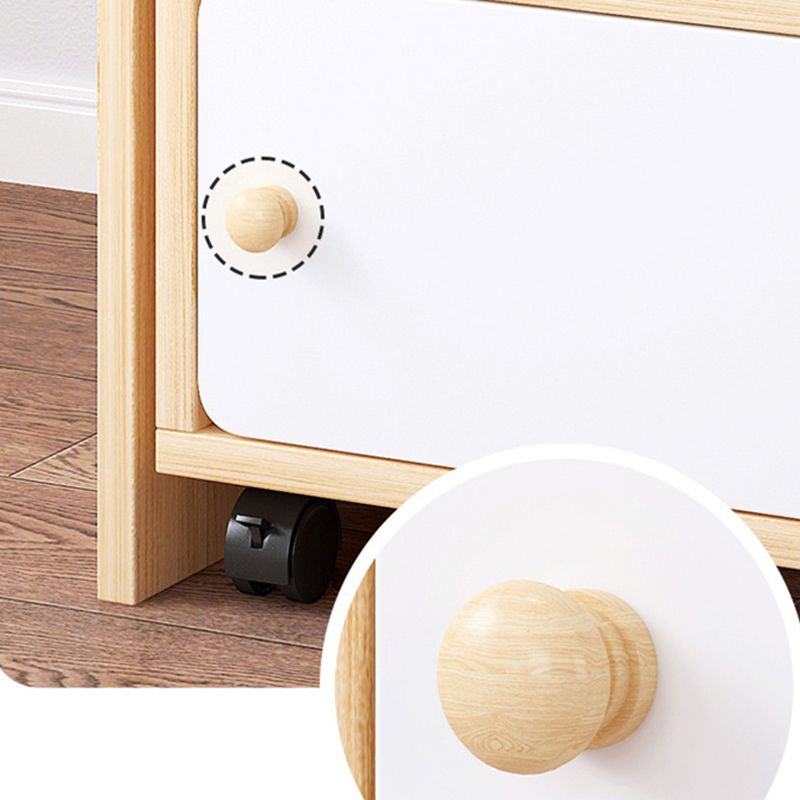 Modern Wooden Night Stand 18.8"/26.7" Tall Nightstand with Shelves